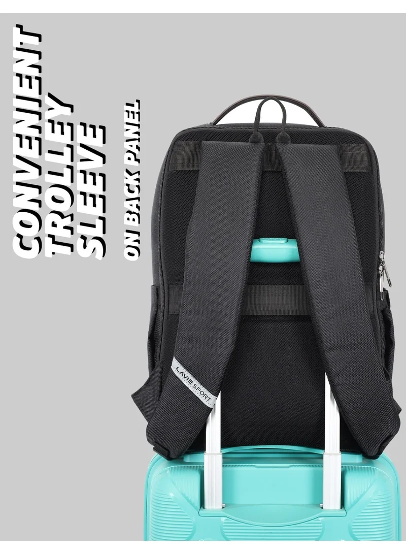 Lavie  Sport Vogue Laptop backpack 17L |Multifunctional Laptop Backpack with Trolley sleeve For Men & Women (BLACK/NAVY)  | Best Price UAE